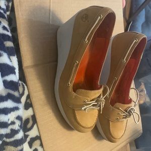 Women’s Timberland Suede Deck Wedges. Size 7.  Genuine Leather.